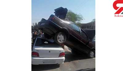 عجیب‌ترین عکس از تصادف در ایران!