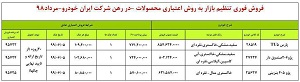 طرح جدید فروش اقساطی محصولات ایران خودرو ویژه 30 مرداد