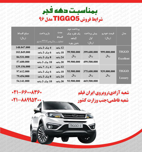 «تیگو5 جدید» را از کجا و چگونه اقساطی بخریم؟