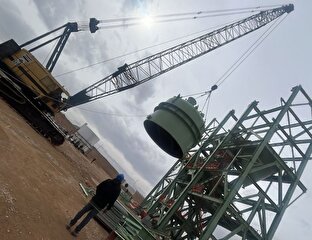 استقرار تجهیز Top Gas Scrubber در سازه کوره پروژه احیاء اقلید توسط صنایع ساخت ایکا