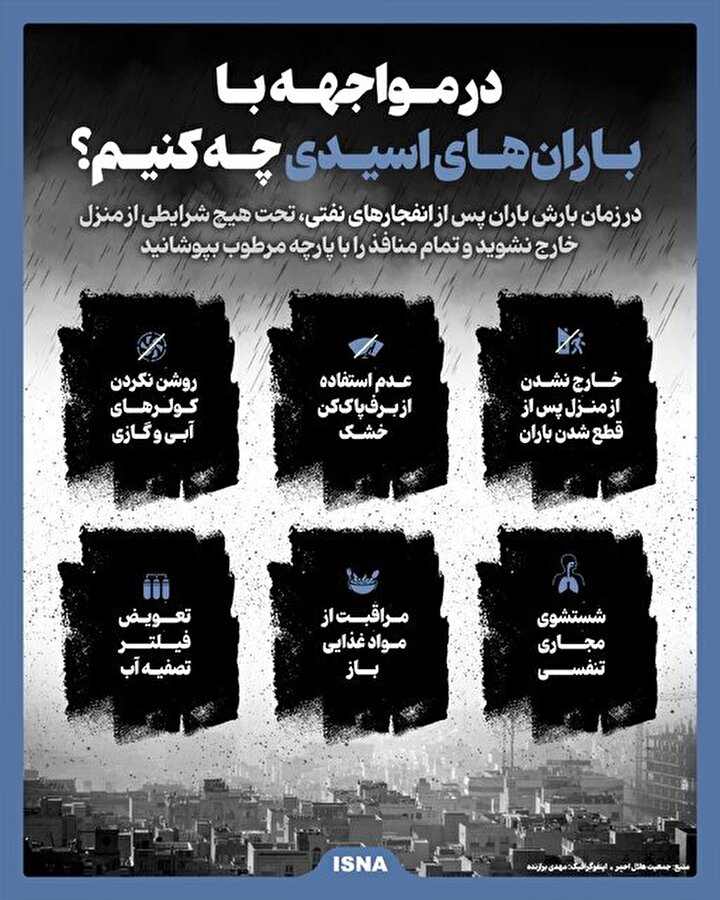 اینفوگرافیک/ در مواجهه با باران‌های اسیدی چه کنیم؟