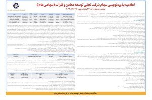 آغاز پذیره نویسی عمومی سهام «تجلی»