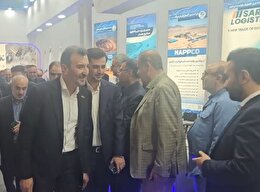 بازدید رئیس هیأت عامل ایمیدرو از غرفه چادرملو در نمایشگاه فولاد کیش