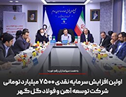 اولین افزایش سرمایه نقدی ۷۵۰۰ میلیارد تومانی شرکت توسعه آهن و فولاد گل گهر